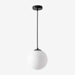 Plafonnier avec boule de verre (�19 cm) uvol noir