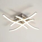 Plafonnier led, 24w lampe de plafond led moderne, design ondul� avec 4 tubes de lumi�re pour salon, chambre, ...