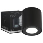 Plafonnier led - edo - spot klars noir etanche ip44 rond - salle de bain - contemporain