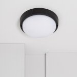 Plafonnier led ext�rieur rond 25w hublot black ip65 Ø175 mm blanc froid 6500k