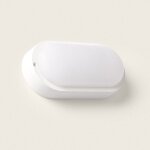 Plafonnier led ovale 25w ext�rieur 94x198 mm ip65 avec d�tecteur de mouvement et cr�pusculaire hublot ...