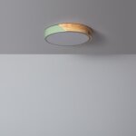 Plafonnier led rond bois 18w cct s�lectionnable semi - dari Ø320 mm vert