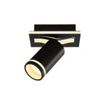 Plafonnier led spot - vayalt - gu10 7w + 6w - blanc chaud 3000k - acrylique - rotatif 350 / 90