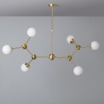 Plafonnier m�tal et verre moonlight 6 spots dor�