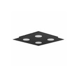 Plafonnier - klighten - moderne carr� - 4 spots gx53 - aluminium mat - 40x40cm