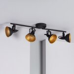 Plafonnier orientable aluminium emer 4 spots noir noir