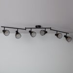 Plafonnier orientable aluminium grid 6 spots noir Plafonnier orientable aluminium grid 6 spots noir