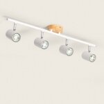 Plafonnier orientable bois et m�tal 4 spots albus naturel