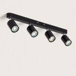 Plafonnier orientable m�tal 4 spots albus black large noir