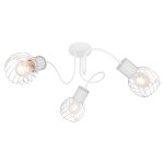 Plafonnier rond design luise - 3 spots - blanc et argent