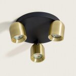 Plafonnier rond orientable aluminium 3 spots caleb noir