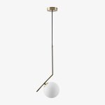 Plafonnier de salle de bain en acier inoxydable avec boule en verre linorayle dor�