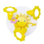 Plafonnier soleil avec fleur 3 lampes, jaune - blanc