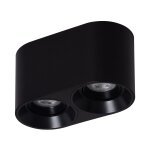 Plafonnier space double noir avec ampoule gu10 blanc chaud 2700k