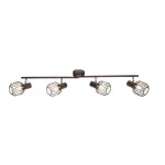 Plafonnier spot design industriel akin - 4 ampoules - marron bronze