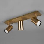 Plafonnier spots marley laiton ancien, 3 lampes