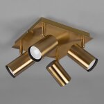 Plafonnier spots marley laiton ancien, 4 lampes