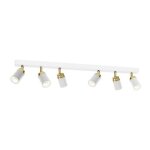 Plafonnier a spots rondo blanc / dor�, a 6 lampes