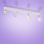 Plafonnier a spots top, 4 lampes, allong� blanc