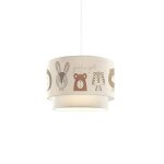 Plafonnier suspension luminaire pour enfants e27 blanc - gris - marron d30x20cm