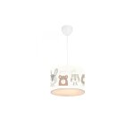Plafonnier suspension luminaire pour enfant gris blanc 24x20 cm
