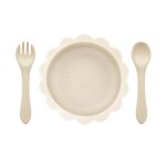 Plage - ensemble de couverts en silicone avec logo personnalis pour bb, bol de discussion mignon, ...
