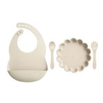 Plage de sable - vaisselle en silicone pour nouveau - n, ventouse, assiette, gobelet, bavoir, cuillre, ...