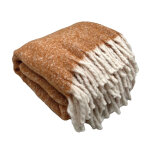 Plaid aspect mohair a franges torsad�es