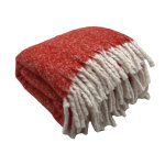 Plaid aspect mohair a franges torsad�es