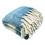 Plaid aspect mohair a franges torsad�es