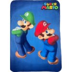 Plaid couverture polaire super mario bros (taille taille unique, couleur bleu)