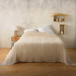 Plaid ou couvre lit 100% coton nid d'abeille