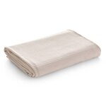 Plaid couvre - lit en coton doux beige 130x180 cm