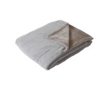 Plaid effet fourrure 2 tons et flanelle gris 220 x 180 cm
