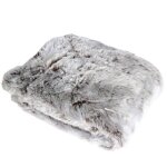 Plaid fausse fourrure doubl� flanelle taupe 130x160cm