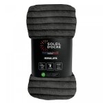 Plaid flanelle et velours 120x160 cm himalaya anthracite, par soleil d'ocre