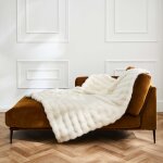 Plaid imitation fourrure et polaire naturel 180x220 cm