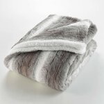 Plaid imitation fourrure sherpa gris 180x220cm