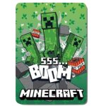 Plaid minecraft enfant couverture polaire douce 100x140 cm (taille taille unique, couleur vert)