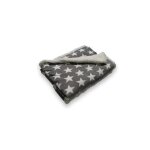 Plaid polaire imprim� et sherpa star gris