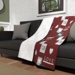 Plaid polaire microfibre doubl� sherpa 120x160 cm love rouge, par soleil d'ocre