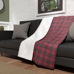 Plaid polaire microfibre doubl� sherpa 120x160 cm tartan, par soleil d'ocre