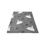 Plaid polaire microfibre imprim� 110x170 cm anais anthracite, par soleil d'ocre