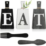 Planche a dcouper manger signe ensemble suspendu art cuisine manger signe fourchette et cuillre dcoration ...