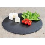 Planche a d�couper d�corative en pierre ardoise, planche rond, bord servant, planche a d�couper
