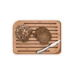 Planche a pain en bambou blanc 35 cm pebbly