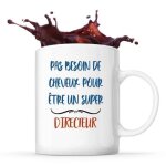 Planetee mug directeur pas besoin de cheveux - tasse cadeau travail m�tier d�part retraite coll�gue anniversai ...