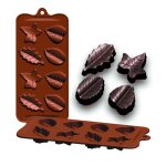 Plaq. silicone bonbons feuilles 10. 5x21x2. 5