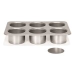 Plaque acier 6 moules cheesecake a fond amovible patisse Plaque acier 6 moules cheesecake a fond amovible patisse