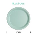 Plaque bleue - 21 cm - assiettes de bb en forme de nuage en fiber de bambou, bol, plats, fourchette, ...